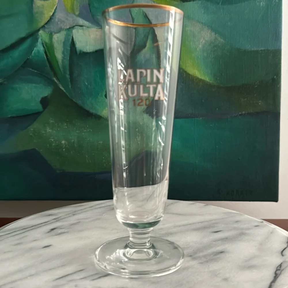 Finnish Lapin Kulta Brewery Commemorative Beer Flute/Glass